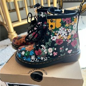 Toddler size 9 Dr Marten floral mash up boot.